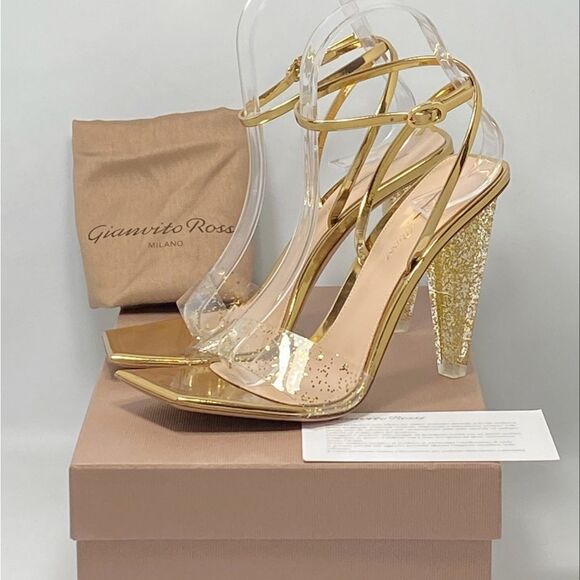 Gianvito Rossi Glitter Stiletto Sandals size 38 - Picture 10 of 12